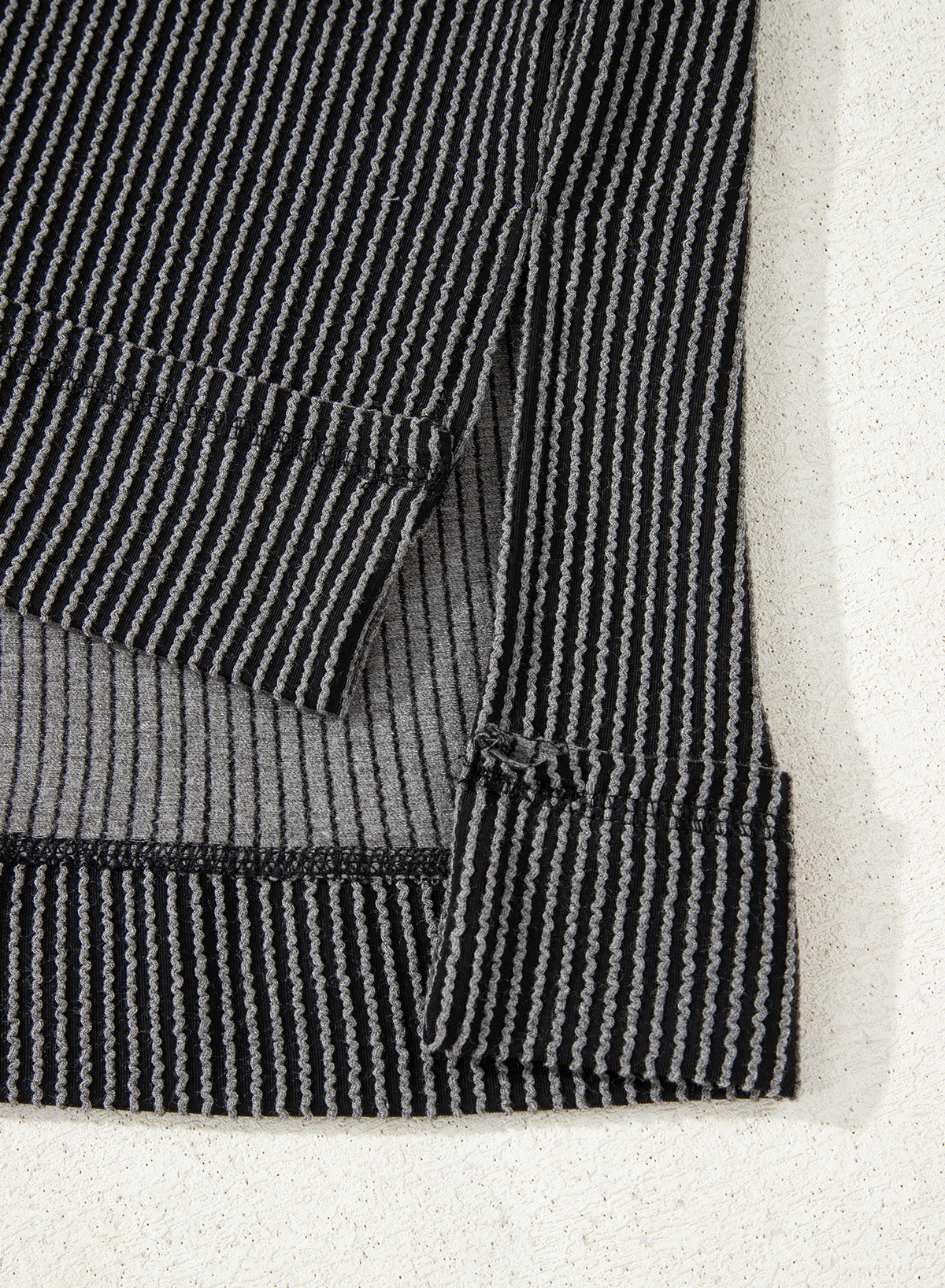 Dark Grey Corded Lantern Sleeve Top High Waist Ruffled Mini Skirt Set